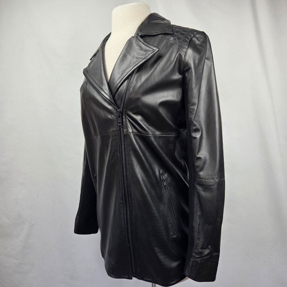 Trouvé Boyfriend Lambskin Asymmetrical Zipper Jacket Black Size S NWT